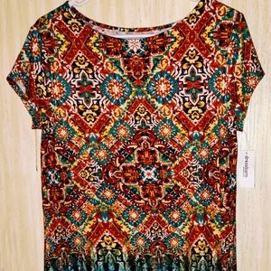 Dressbarn Stretchy Bloho Blouse Sz. Large NWT